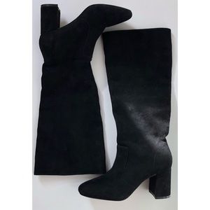 Urban Outfitters Black Suede Clara Knee High Boots